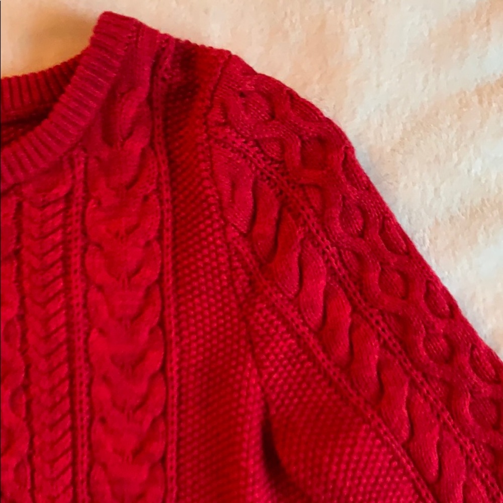 Gap red fisherman sweater